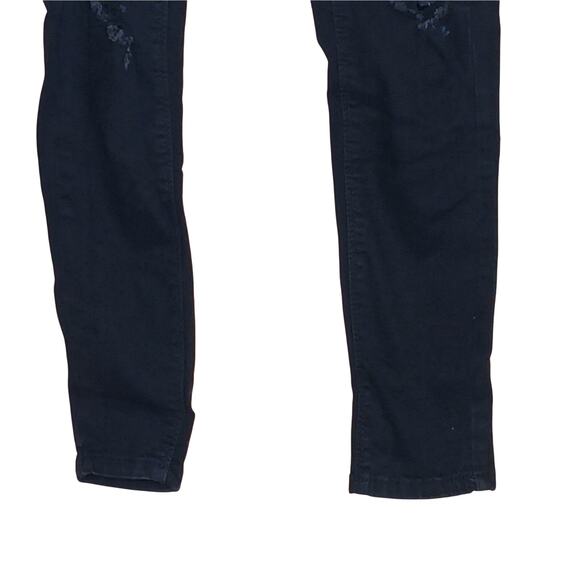 Indigo Rein Jeans Womens 3 Black Distressed Skinny Ankle Mid Rise Denim Pants - Picture 5 of 12